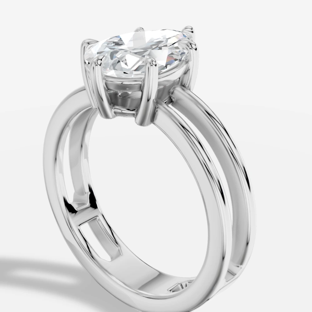 Eterna Anillo con diamante de laboratorio talla pera