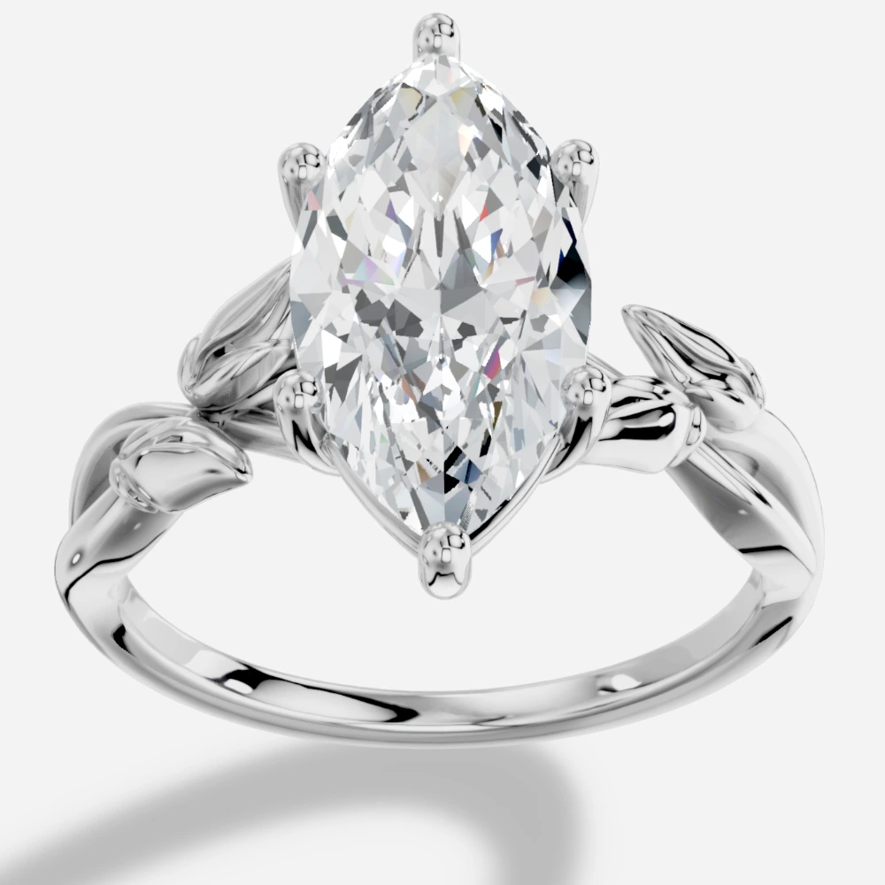 Dione Ring med laboratoriedyrket diamant i marquise-slibning
