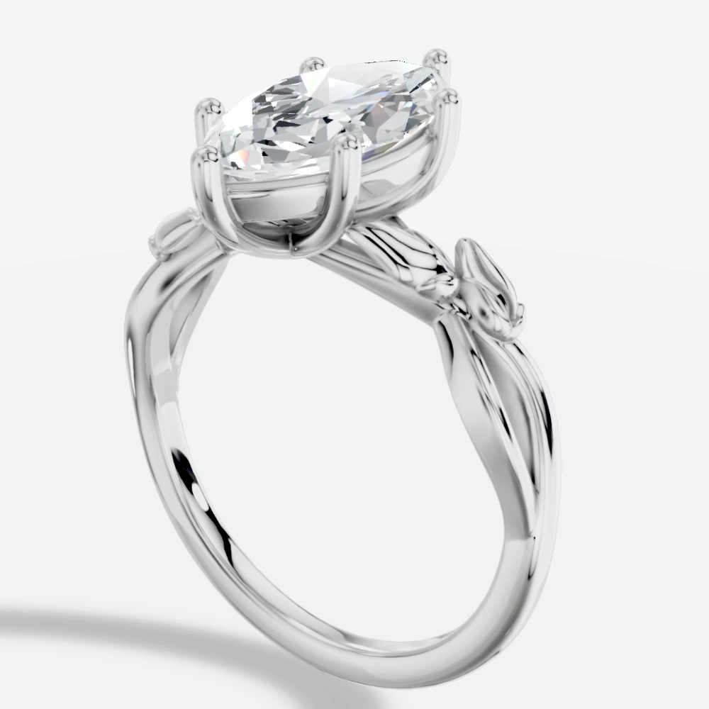 Dione Ring med laboratoriedyrket diamant i marquise-slibning