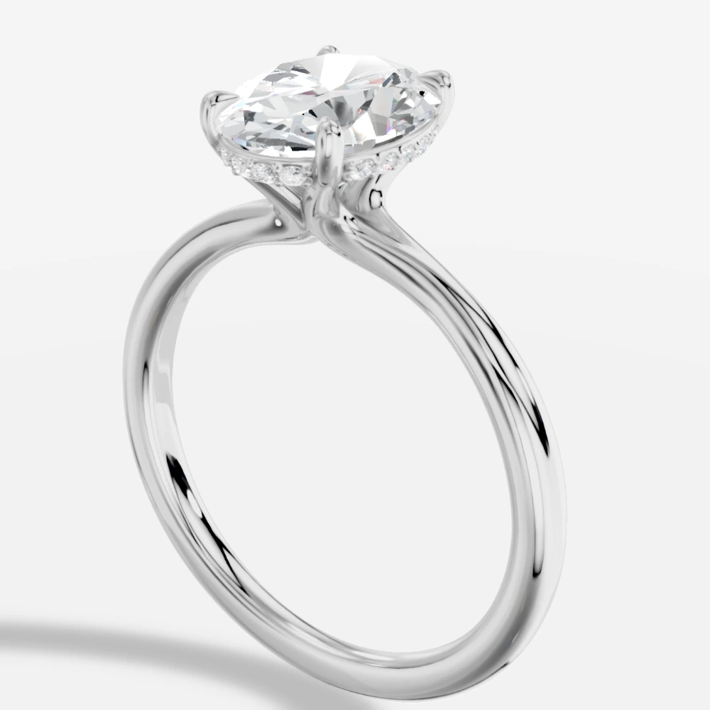 Seul Solitærring med laboratoriedyrket diamant i ovalslibning