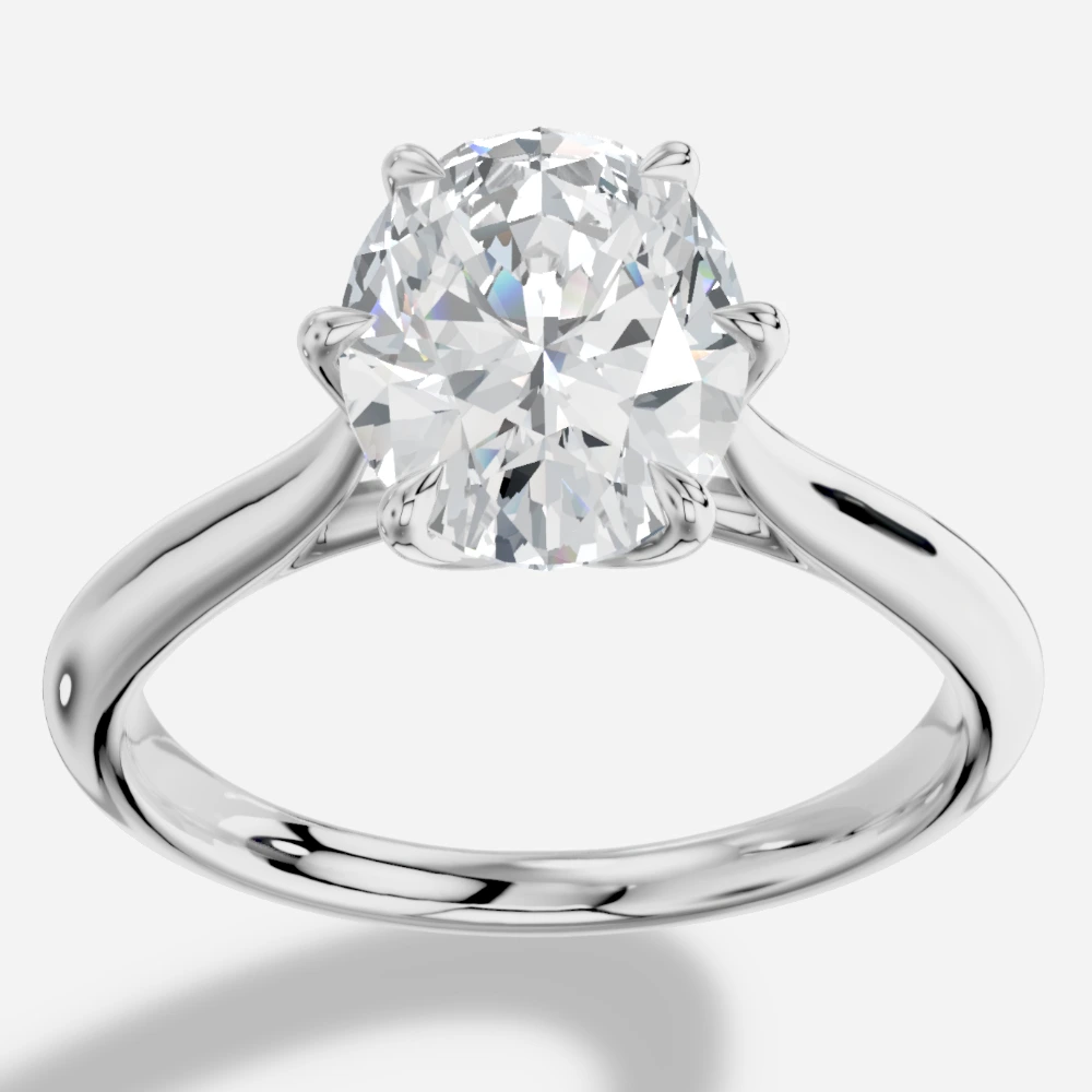 Tokyo Anillo solitario con diamante de laboratorio talla oval