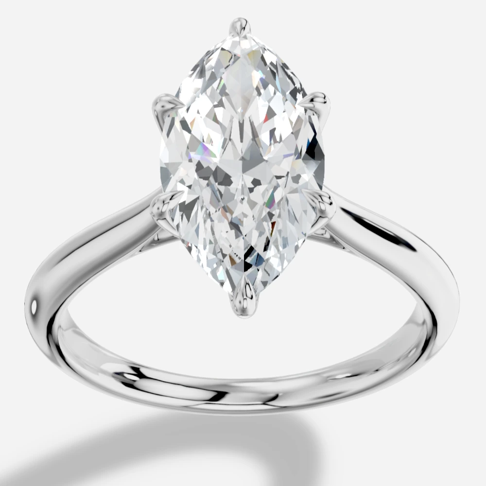 Tokyo Solitär-Ring mit Labordiamant im Marquiseschliff