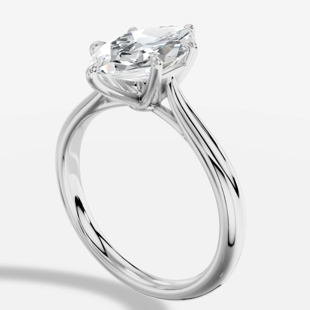 Tokyo Solitär-Ring mit Labordiamant im Marquiseschliff