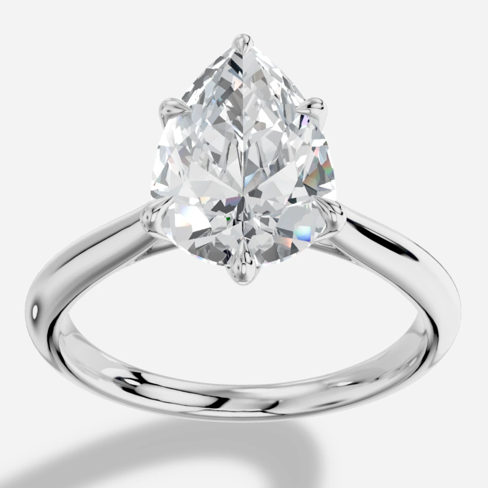 Tokyo Solitairring met peervormig geslepen lab-grown diamant