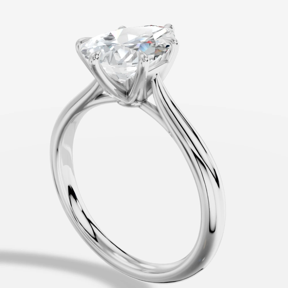 Tokyo Solitairring met peervormig geslepen lab-grown diamant