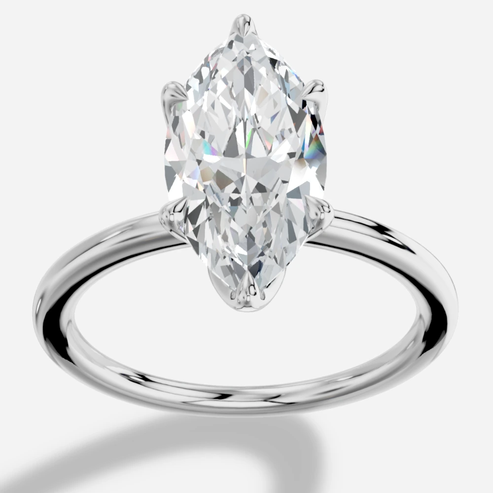 Istanbul Bague solitaire avec diamant de laboratoire taille marquise