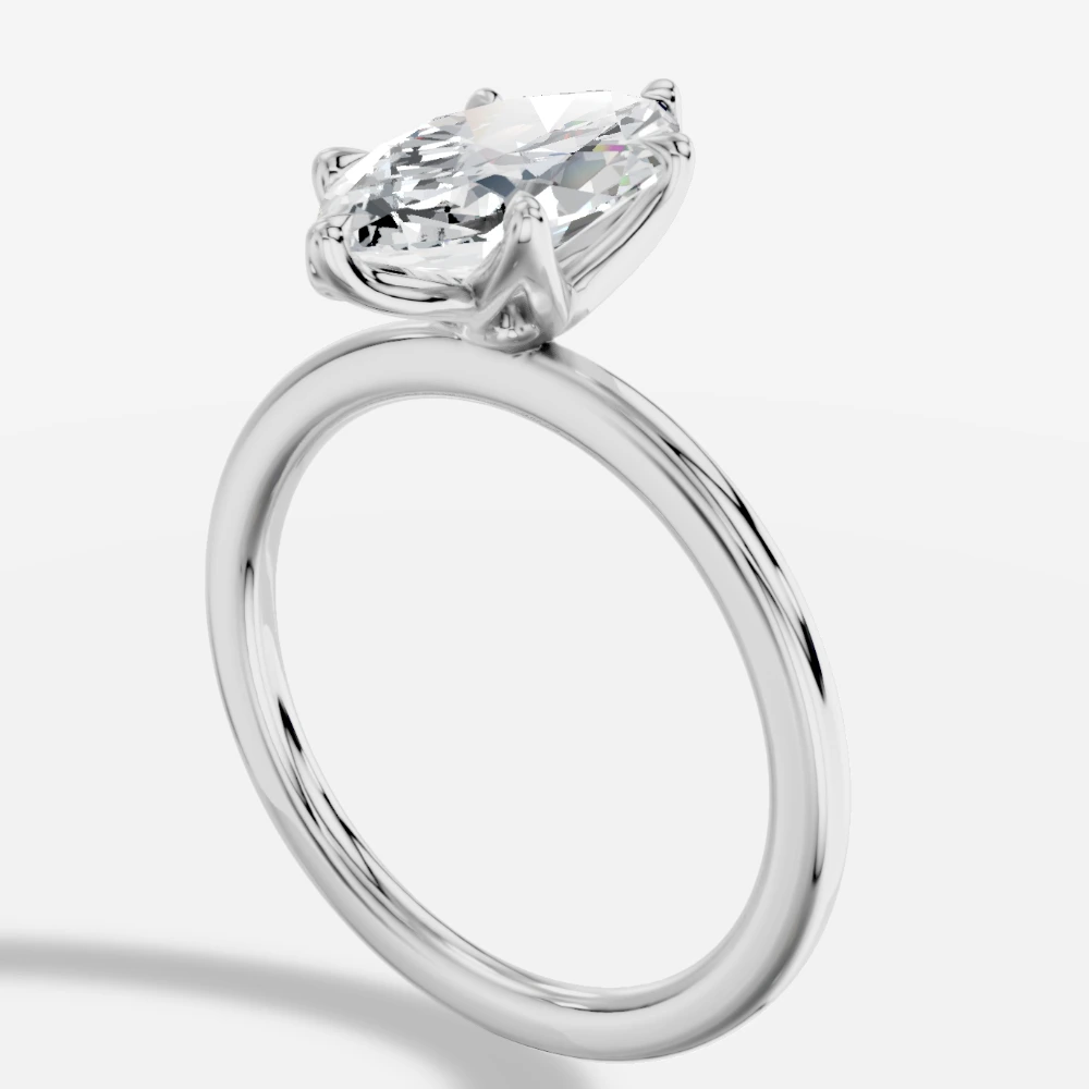 Istanbul Bague solitaire avec diamant de laboratoire taille marquise