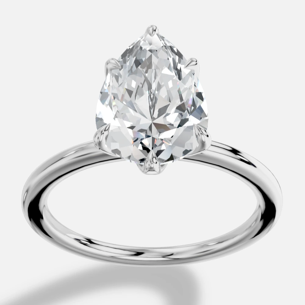 Paris Anello solitario con diamante da laboratorio taglio pera