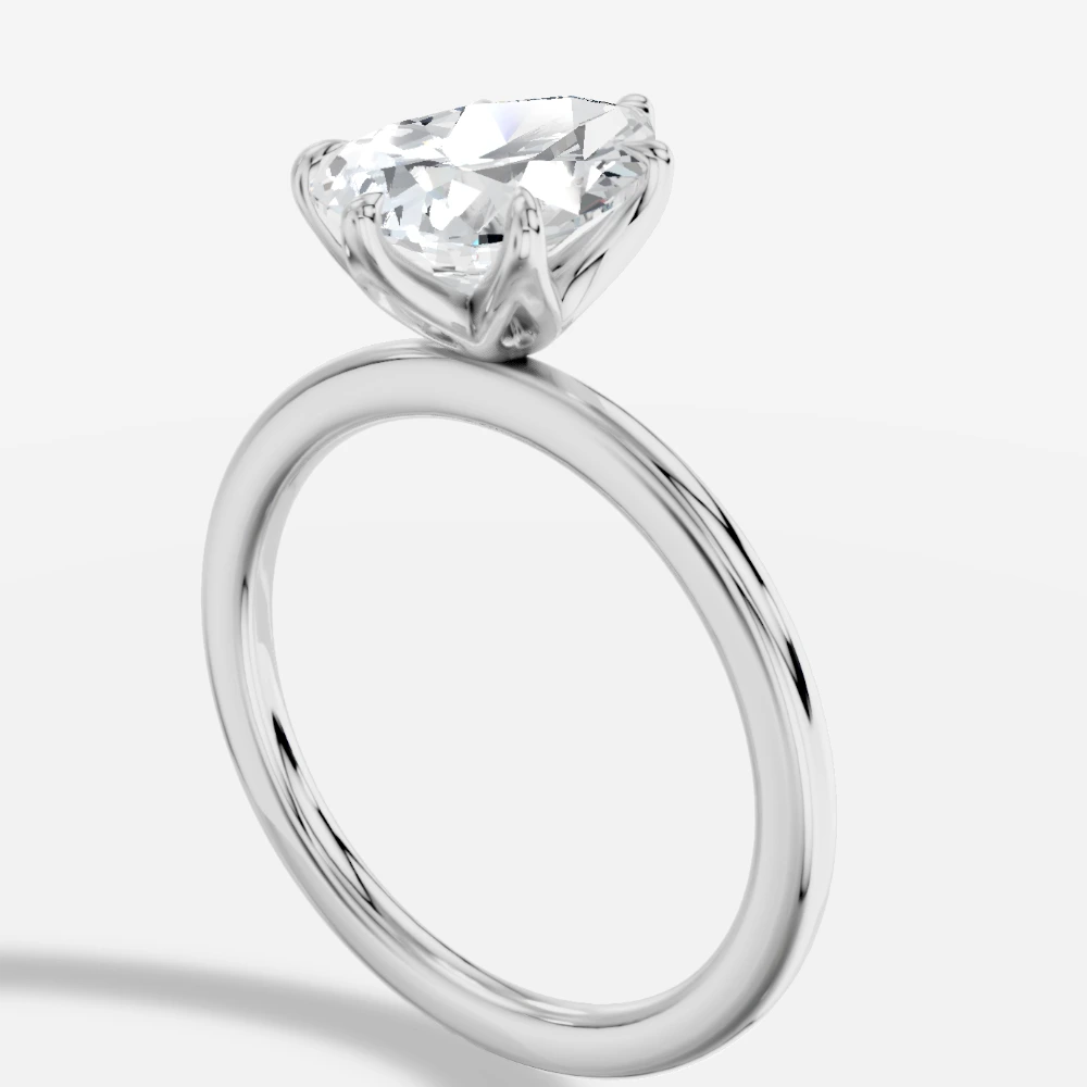 Paris Anello solitario con diamante da laboratorio taglio pera