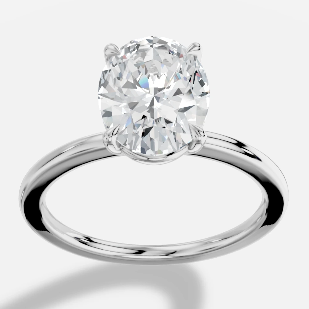 Madrid Anello solitario con diamante da laboratorio taglio ovale