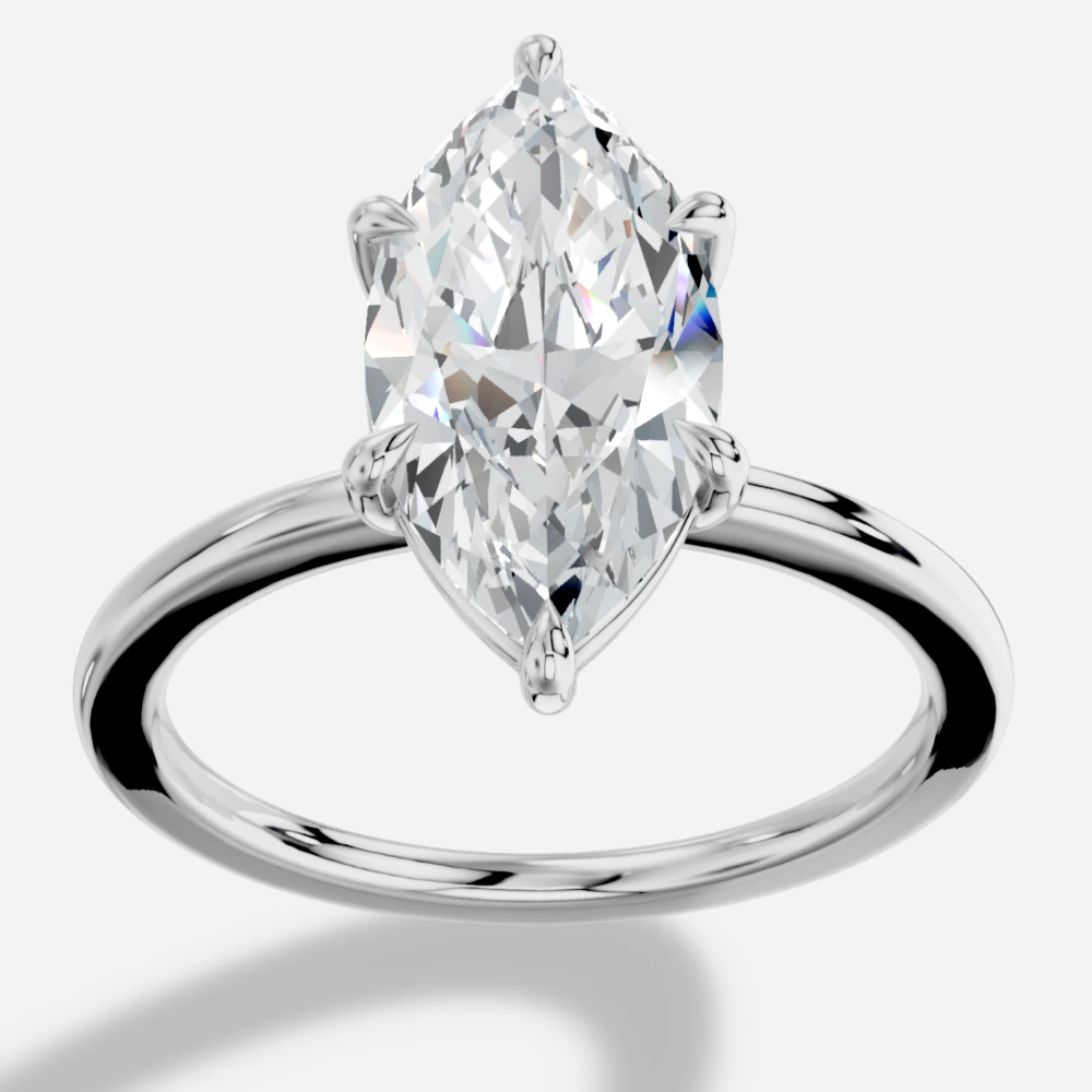 Madrid Solitär-Ring mit Labordiamant im Marquiseschliff