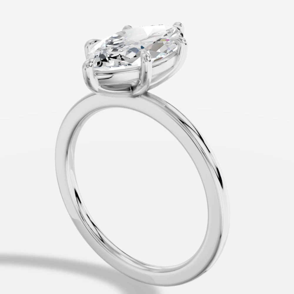 Madrid Solitär-Ring mit Labordiamant im Marquiseschliff