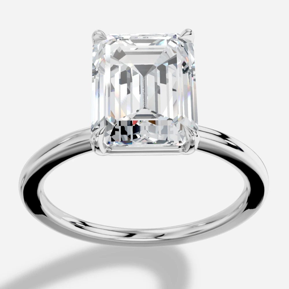 Madrid Bague solitaire avec diamant de laboratoire taille émeraude