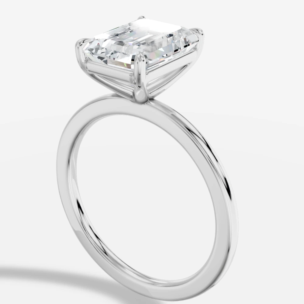 Madrid Bague solitaire avec diamant de laboratoire taille émeraude