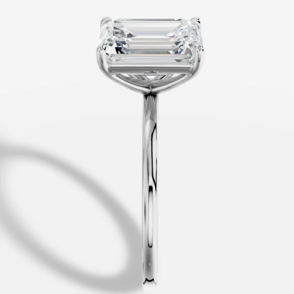 Madrid Bague solitaire avec diamant de laboratoire taille émeraude