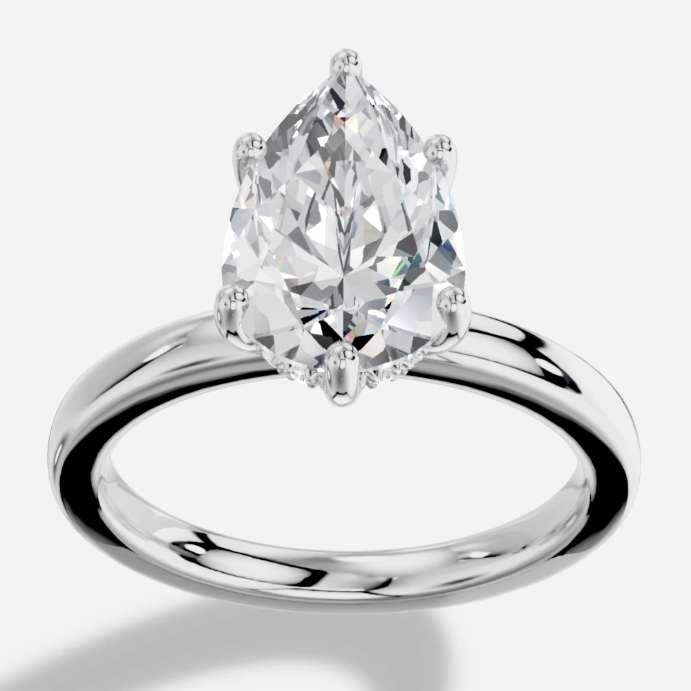 Leila Solitär-Ring mit Labordiamant im Tropfenschliff