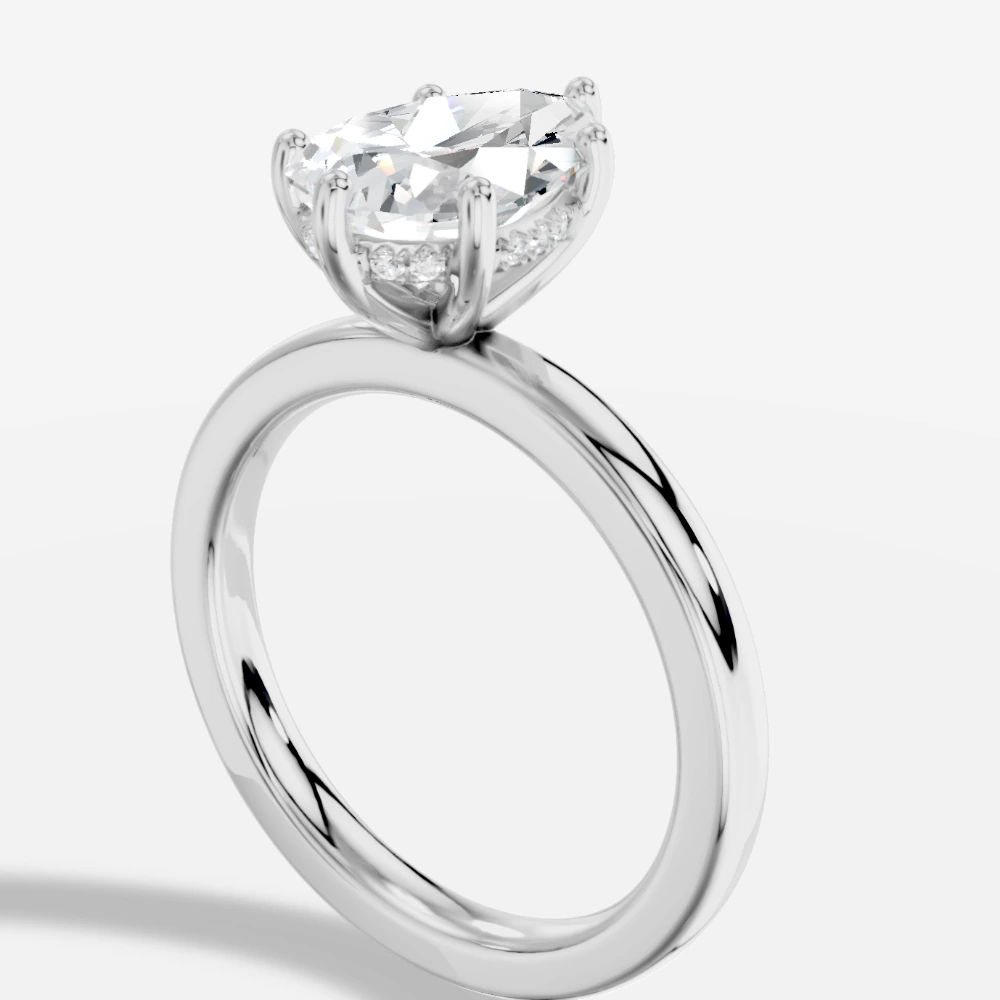 Leila Solitär-Ring mit Labordiamant im Tropfenschliff