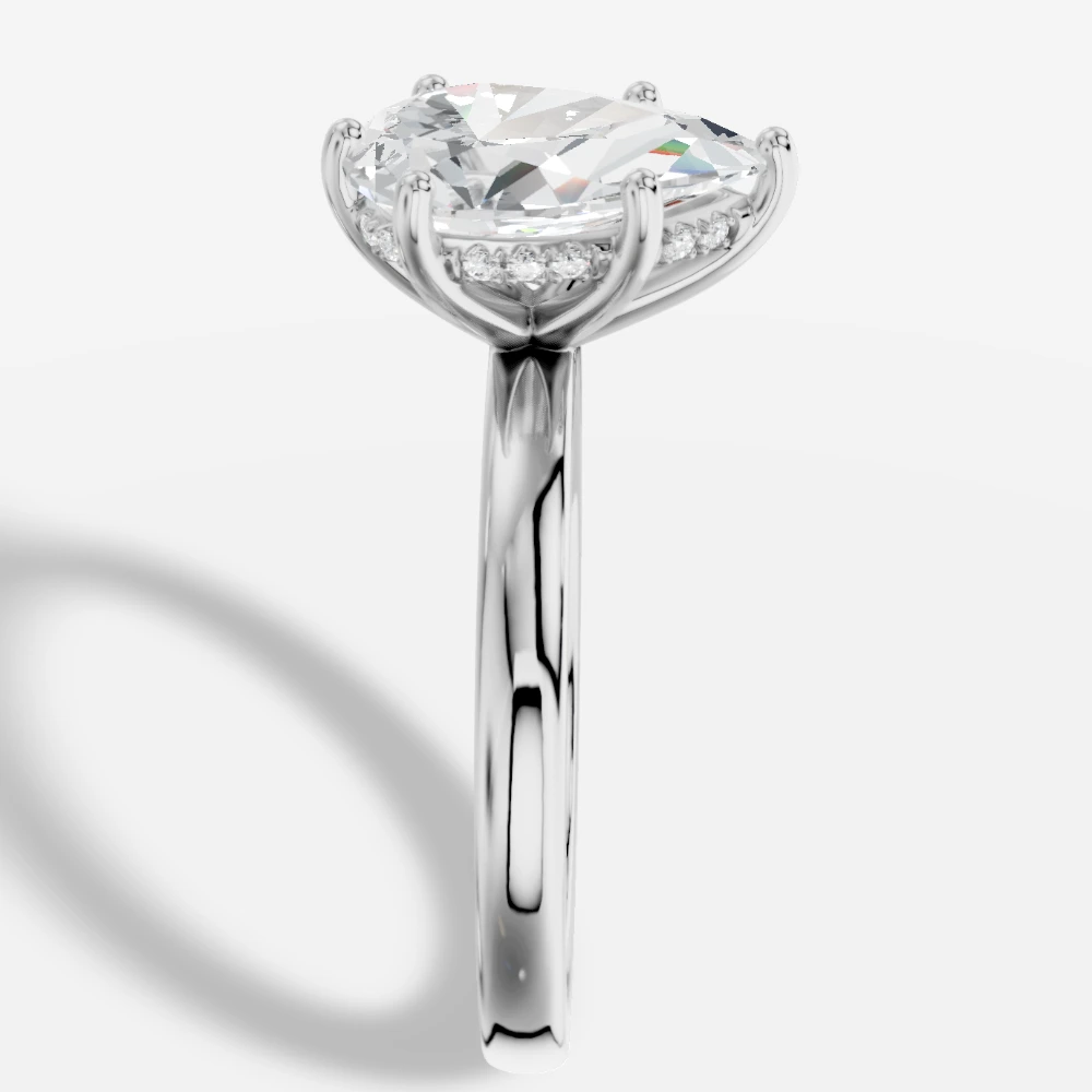 Leila Solitär-Ring mit Labordiamant im Tropfenschliff