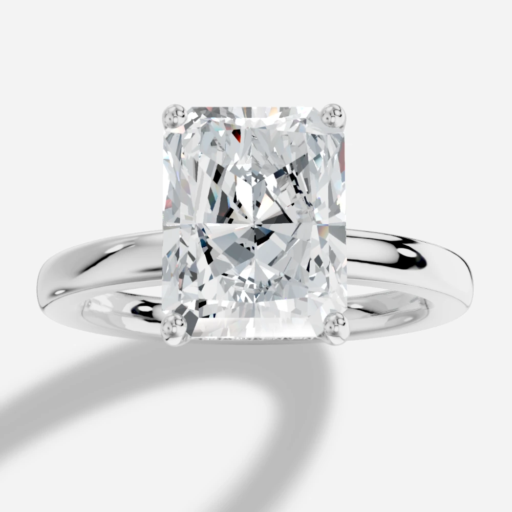Leila Solitairring met radiant geslepen lab-grown diamant
