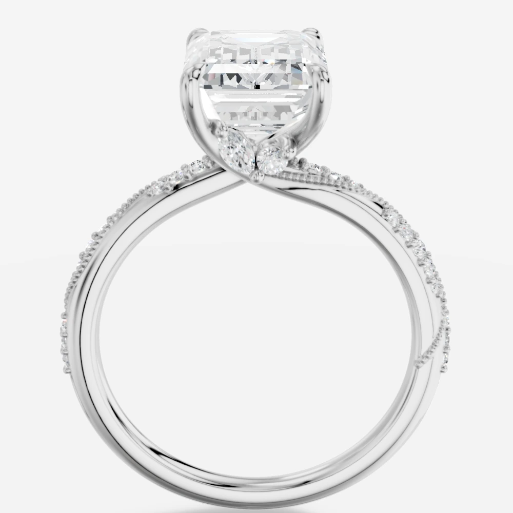Ivy Ring med laboratoriedyrket diamant i smaragdslibning