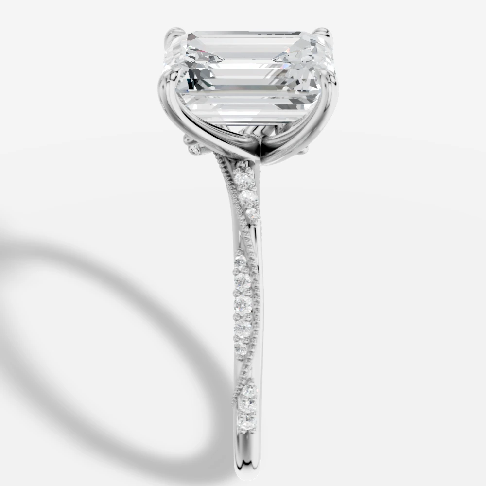 Ivy Ring med laboratoriedyrket diamant i smaragdslibning