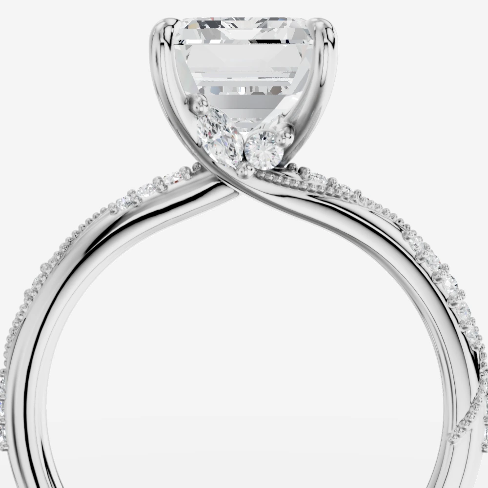 Ivy Ring med laboratoriedyrket diamant i smaragdslibning