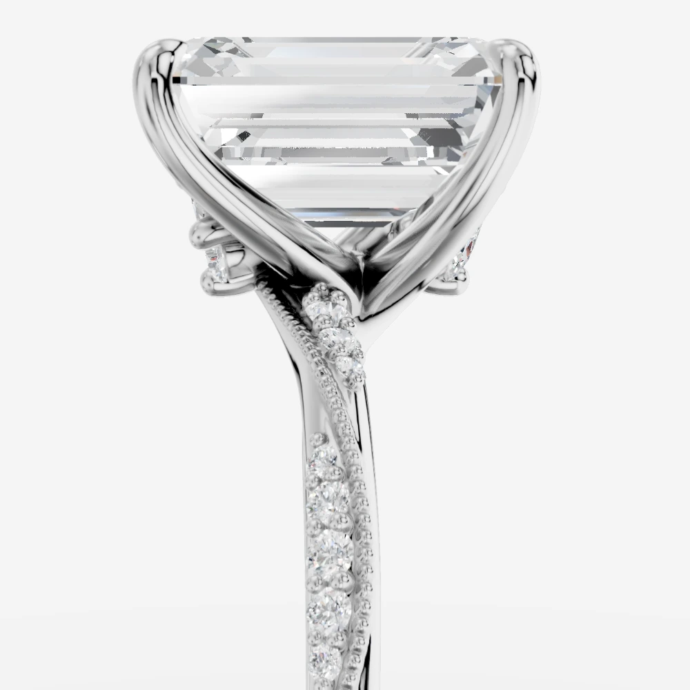 Ivy Ring med laboratoriedyrket diamant i smaragdslibning