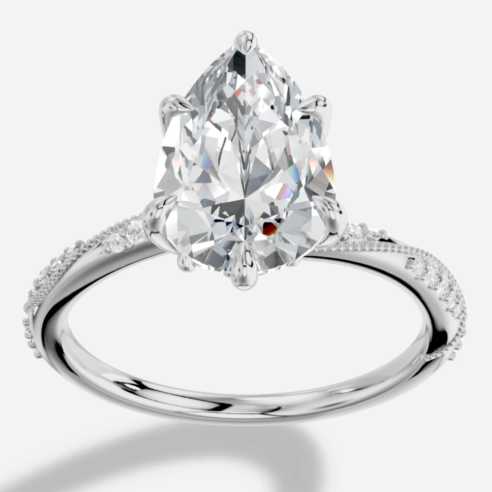 Ivy Ring med laboratoriedyrket diamant i dråbeslibning