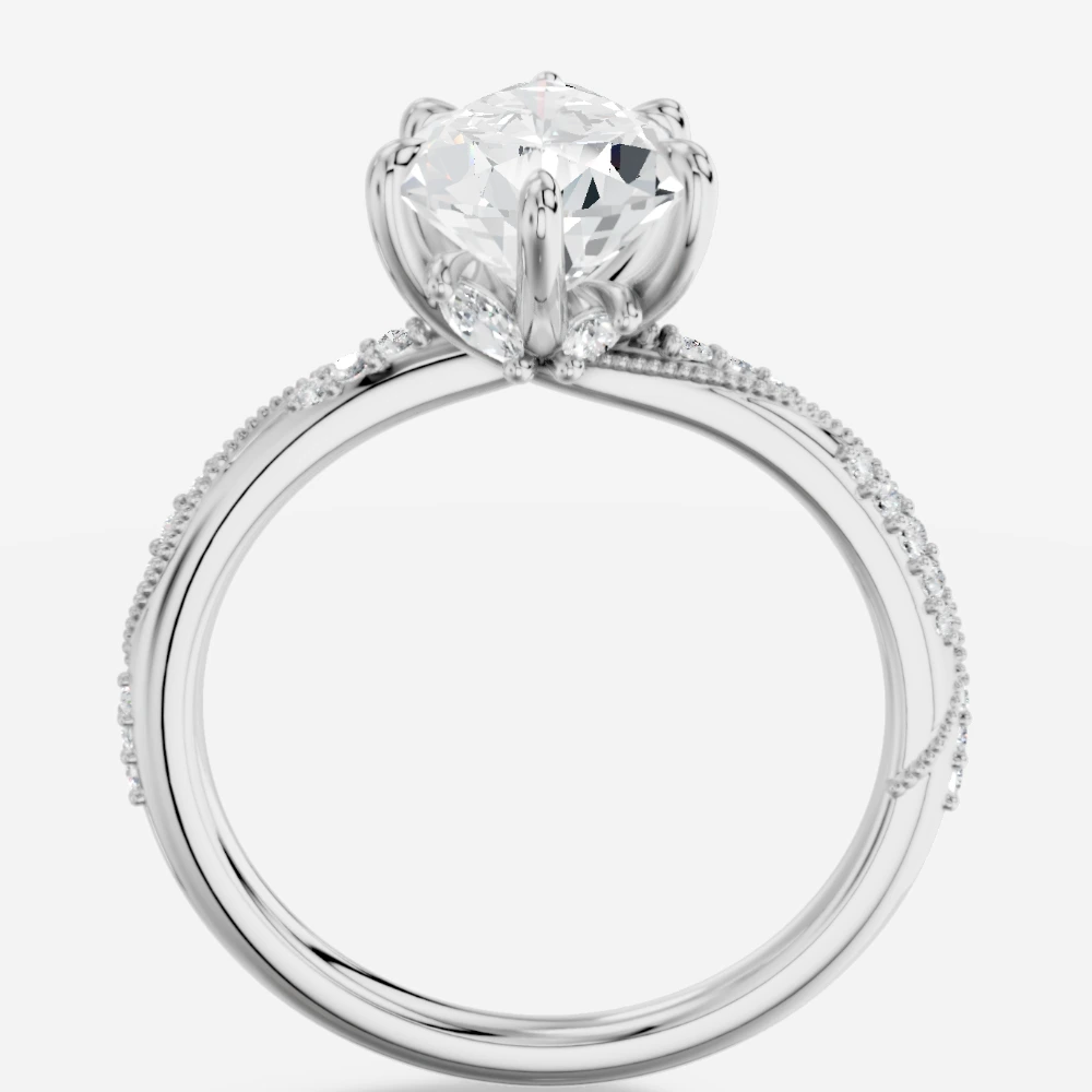 Ivy Ring med laboratoriedyrket diamant i dråbeslibning