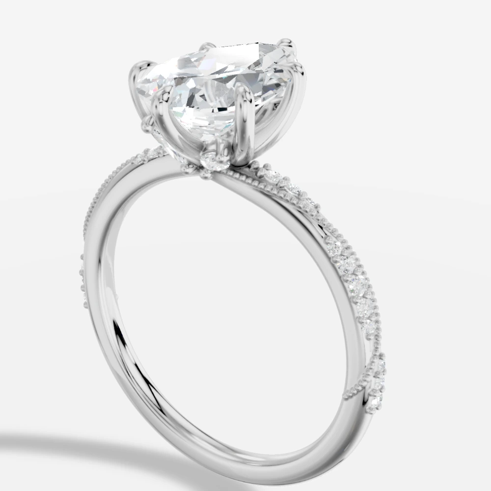 Ivy Ring med laboratoriedyrket diamant i dråbeslibning