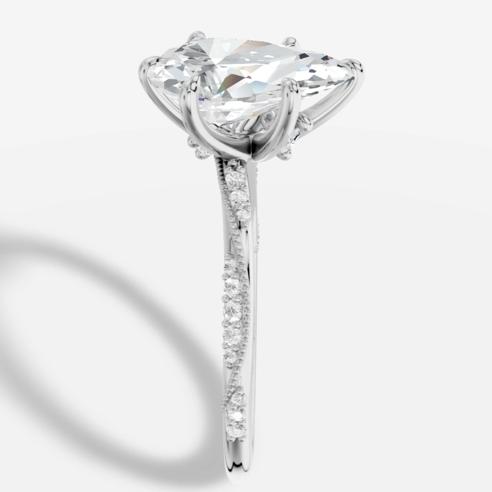 Ivy Ring med laboratoriedyrket diamant i dråbeslibning