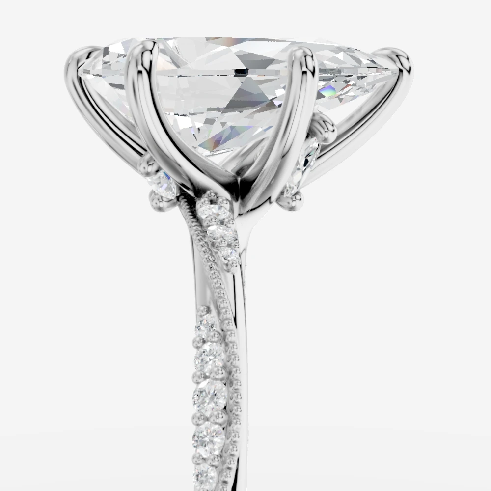 Ivy Ring med laboratoriedyrket diamant i dråbeslibning