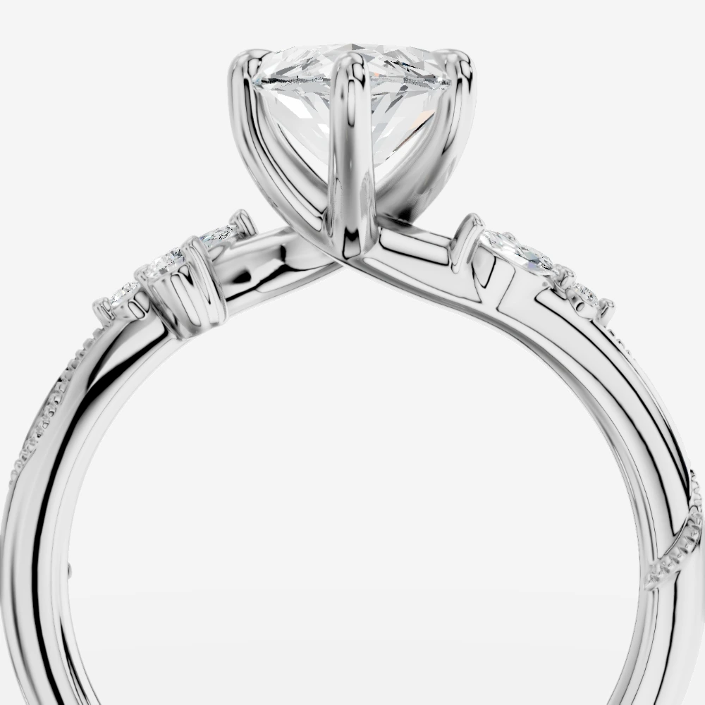Lov3 Anillo con diamante de laboratorio talla marquesa