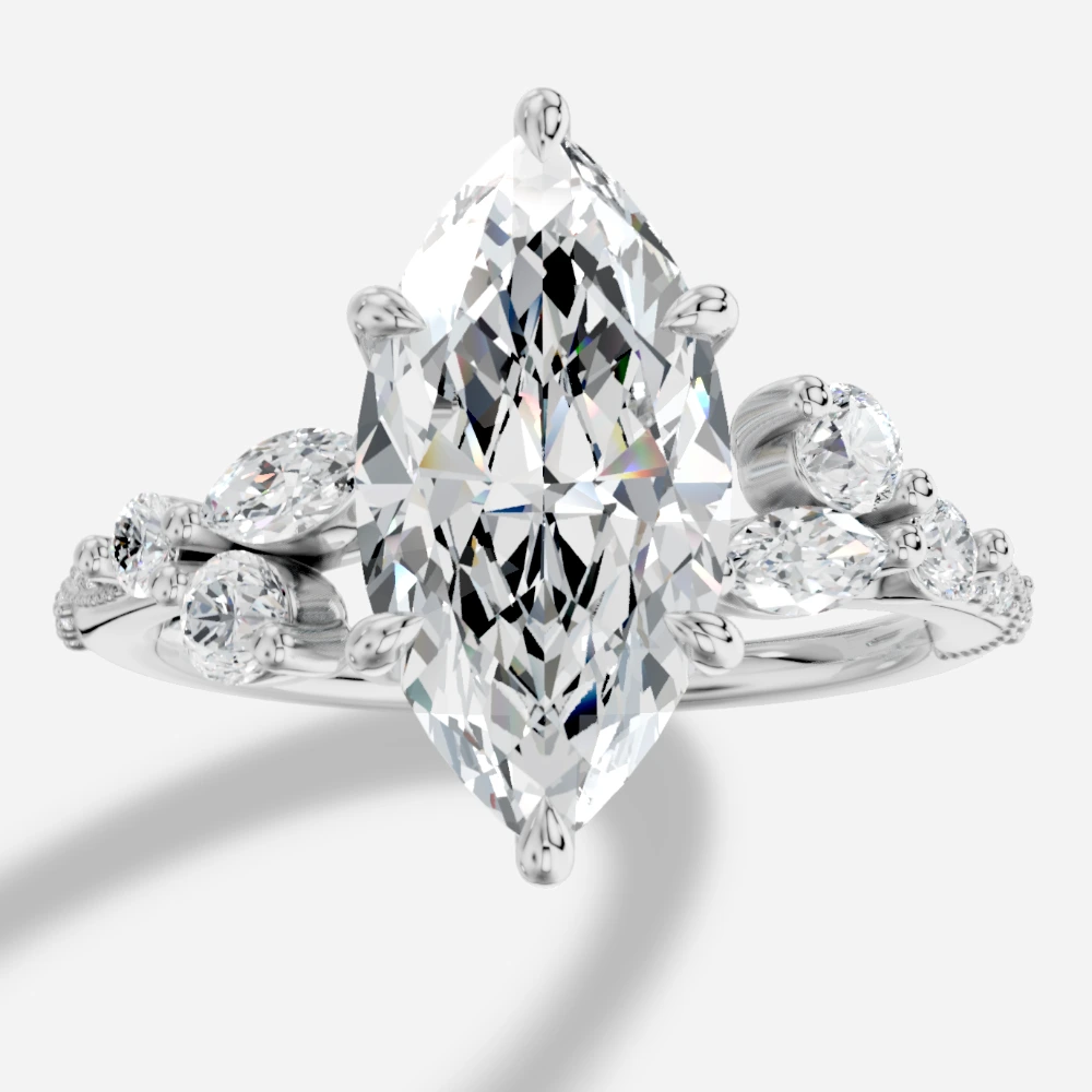 Cascade Marquise-Cut Lab-Grown Diamond Ring
