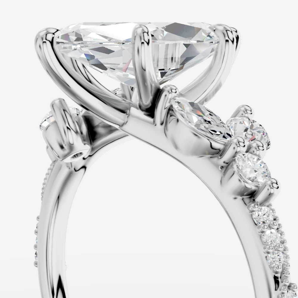 Cascade Marquise-Cut Lab-Grown Diamond Ring alternate view