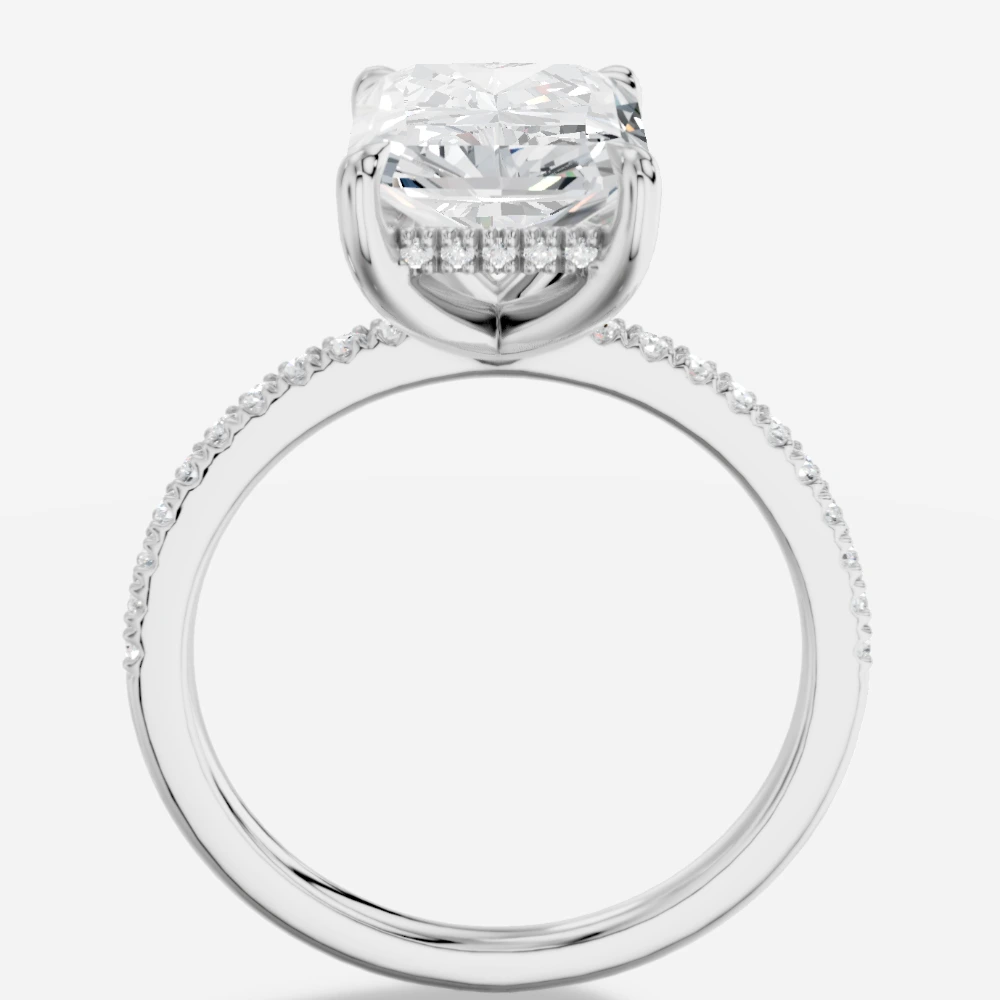 Eft4lya Bague avec diamant de laboratoire taille radiant