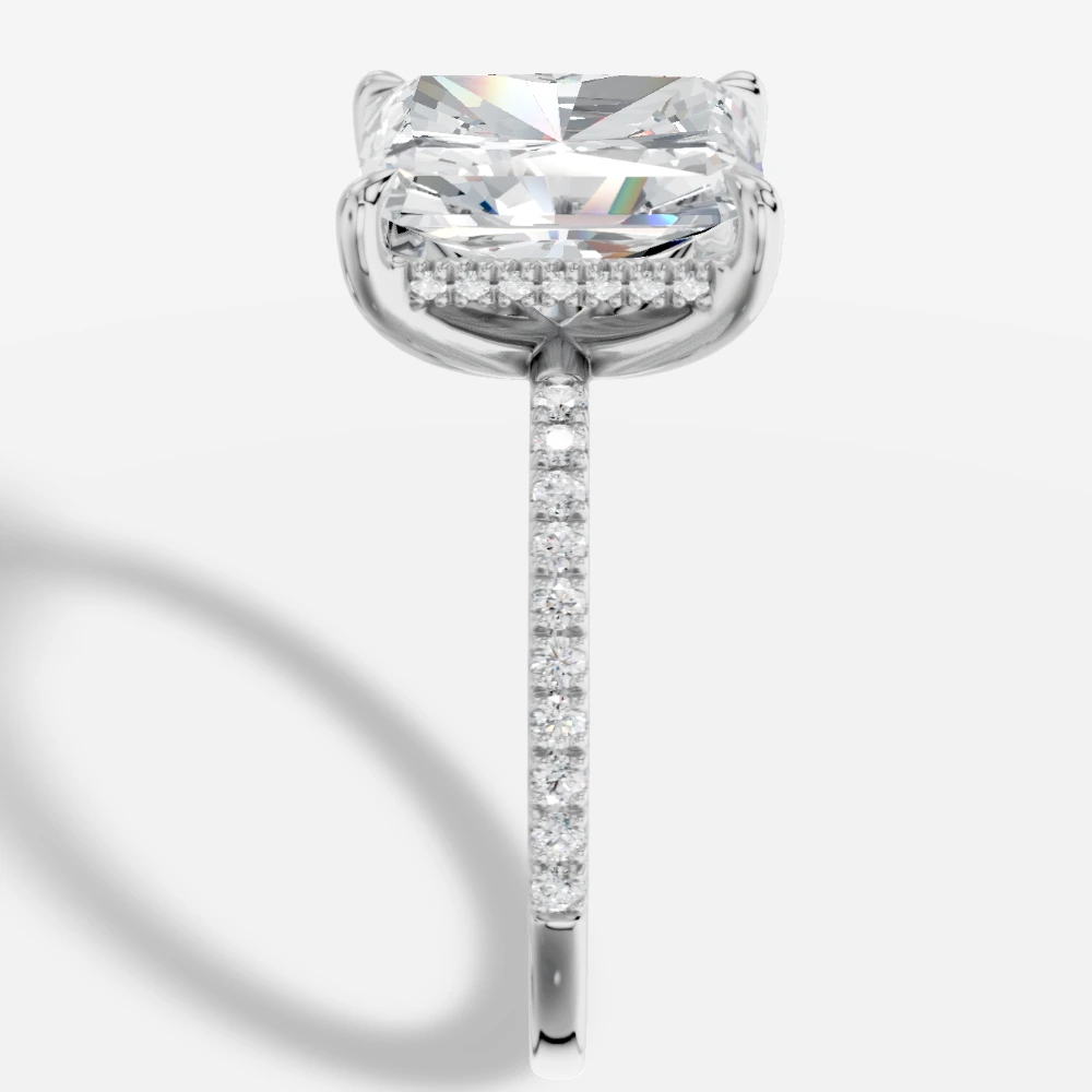 Eft4lya Bague avec diamant de laboratoire taille radiant