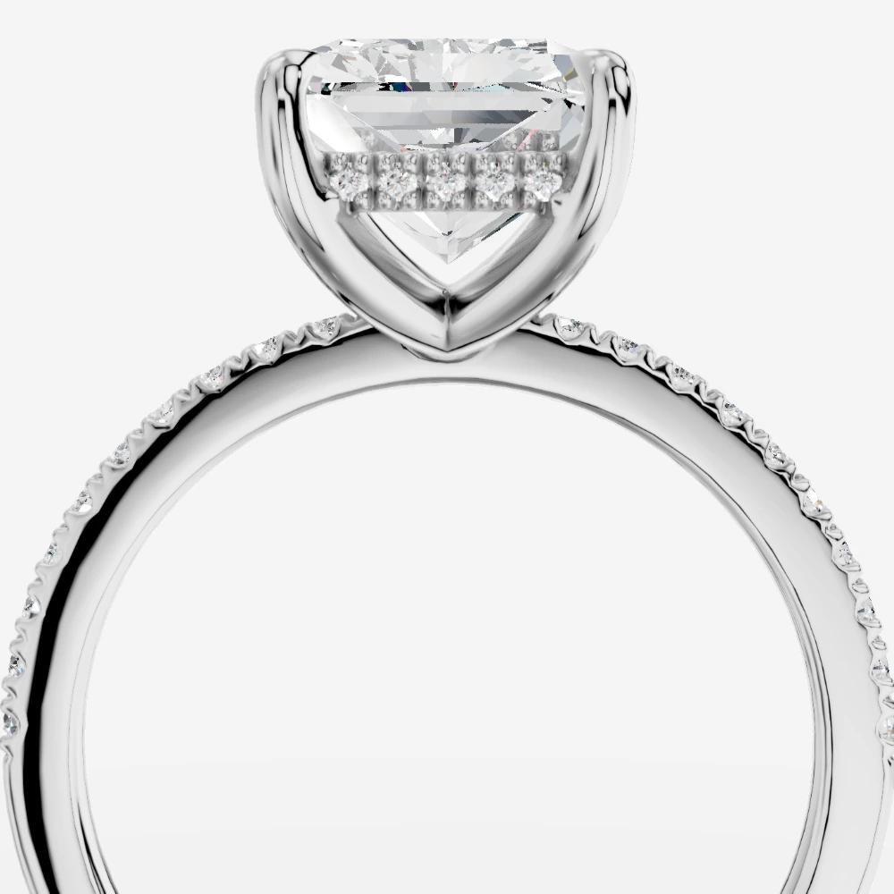 Eft4lya Bague avec diamant de laboratoire taille radiant