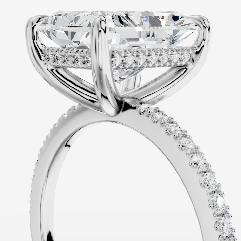 Eft4lya Bague avec diamant de laboratoire taille radiant