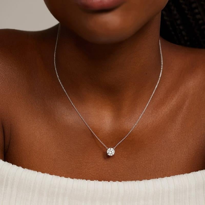 Soho Lab-Grown Diamond Necklace · round cut · lab-grown diamond necklace · white gold