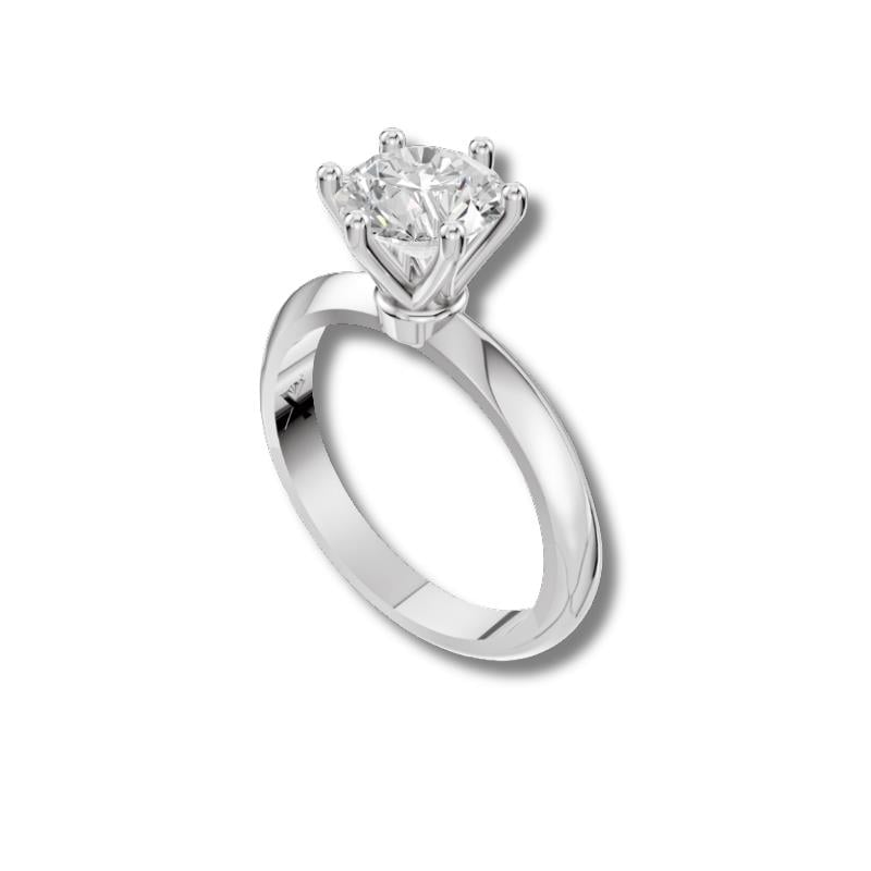 Aurora Laboratuvar Pırlantası Tektaş Yüzük · talla redonda · anillo con diamante de laboratorio