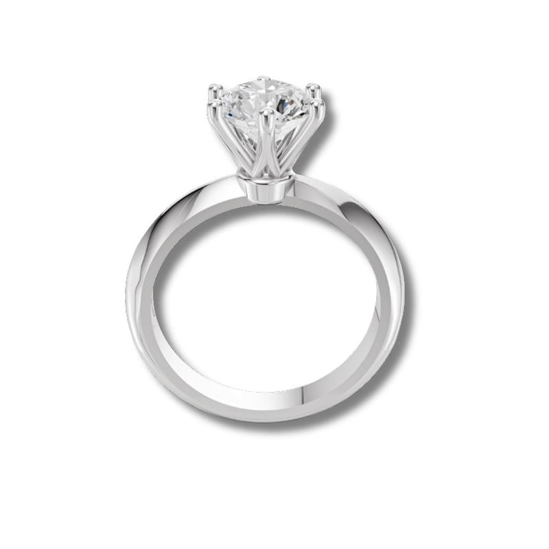 Aurora Laboratuvar Pırlantası Tektaş Yüzük · talla redonda · anillo con diamante de laboratorio